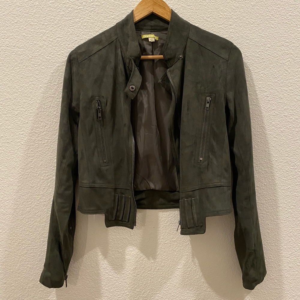 Gianni Bini Moto Army Green Moto Jacket